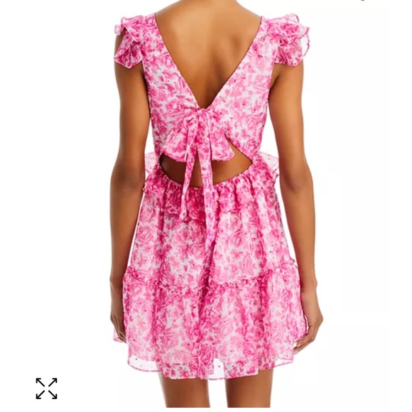 Floral Ruffle Trim Mini Dress - Picture 2 of 3